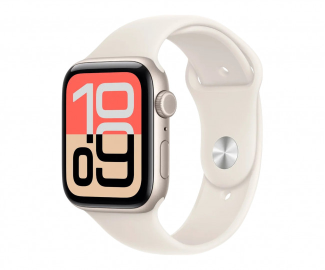Apple Watch SE 3 GPS 44mm Starlight Alu. Case w. Starlight S. Band - S/M (MEHG4) б/в